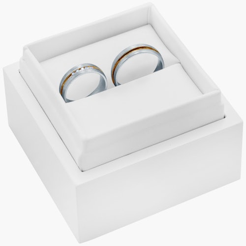 Obrączki ślubne: dwukolorowe złoto, okrągłe, 6 mm